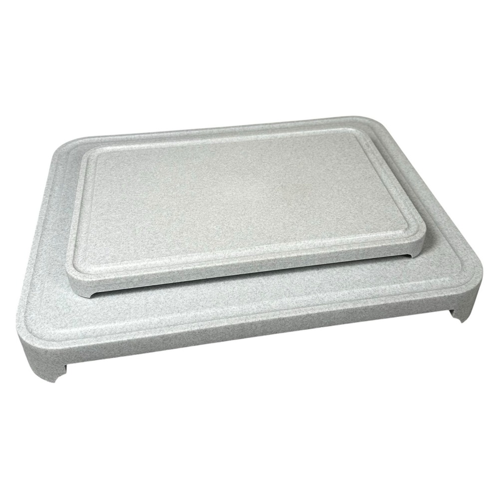 Cutco #124 & #126 Cutting Boards Set Of 2 Gray Prep Boards Non-Slip Feet USA